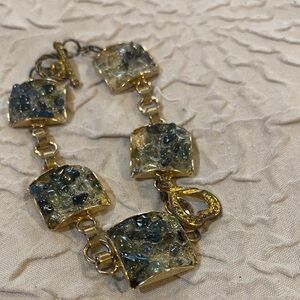 Elegant Gold and Blue Women's Bracelet